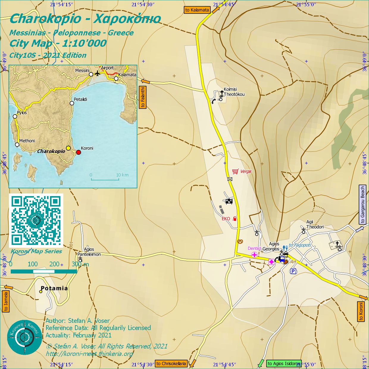 Charokopio City Map 1:10'000 Overview